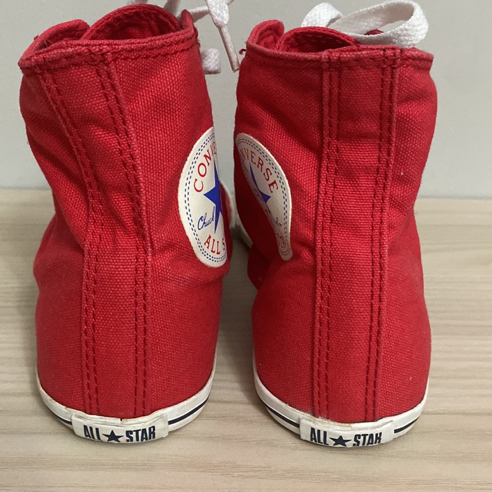 CONVERSE red chuck Taylor lace up flip-flop thong sandals size 5.5 - Picture 5 of 7